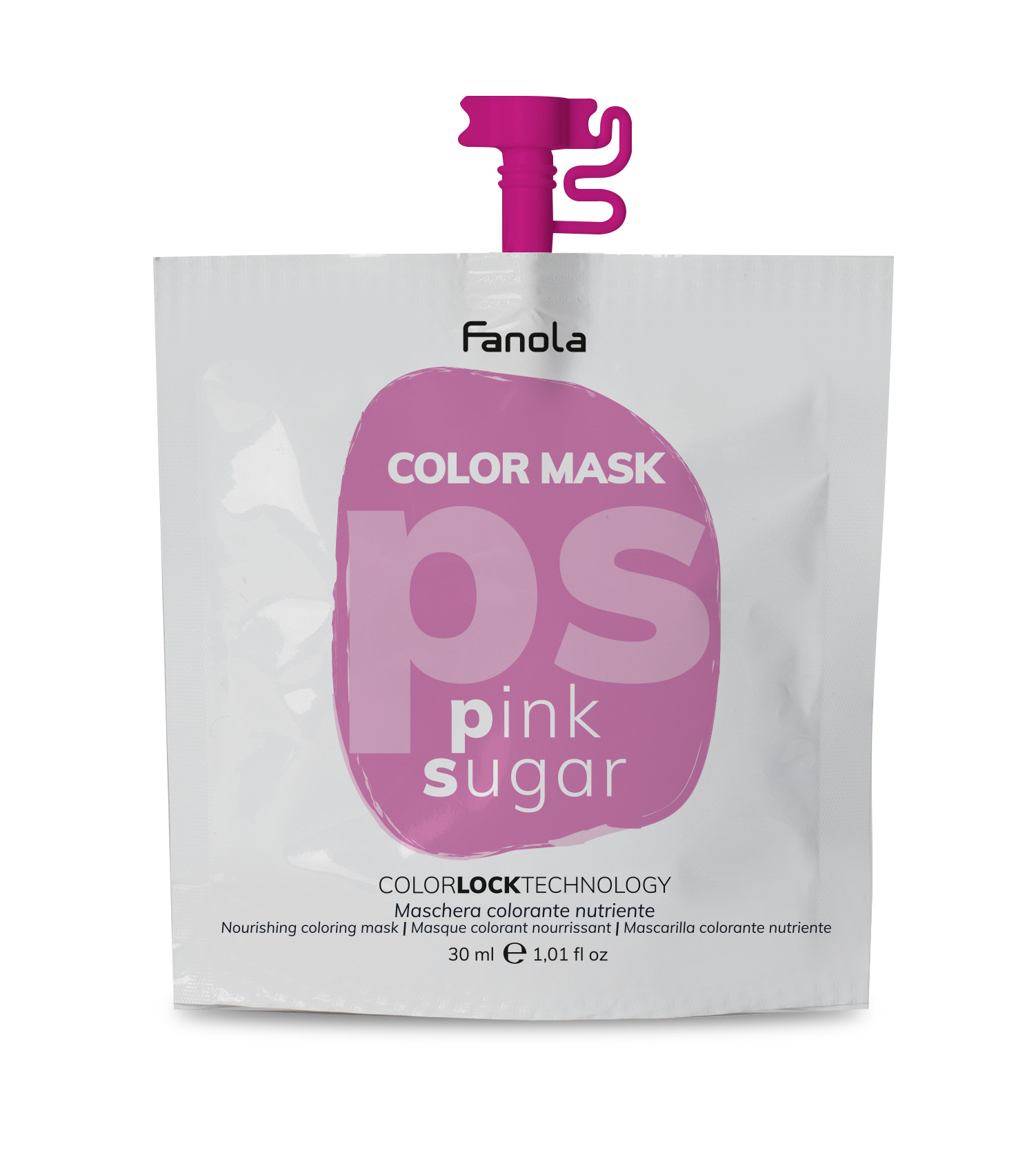 Fanola Color Mask Pink — увлажняющая тонирующая маска для волос, 30 мл